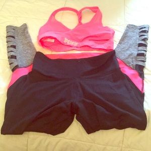 VS Pink black and Orange gym set. Size medium.